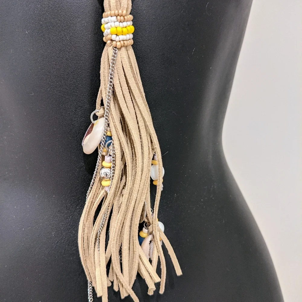 Chico's Long Beaded Coastal Tassel Necklace - Picture 4 of 4